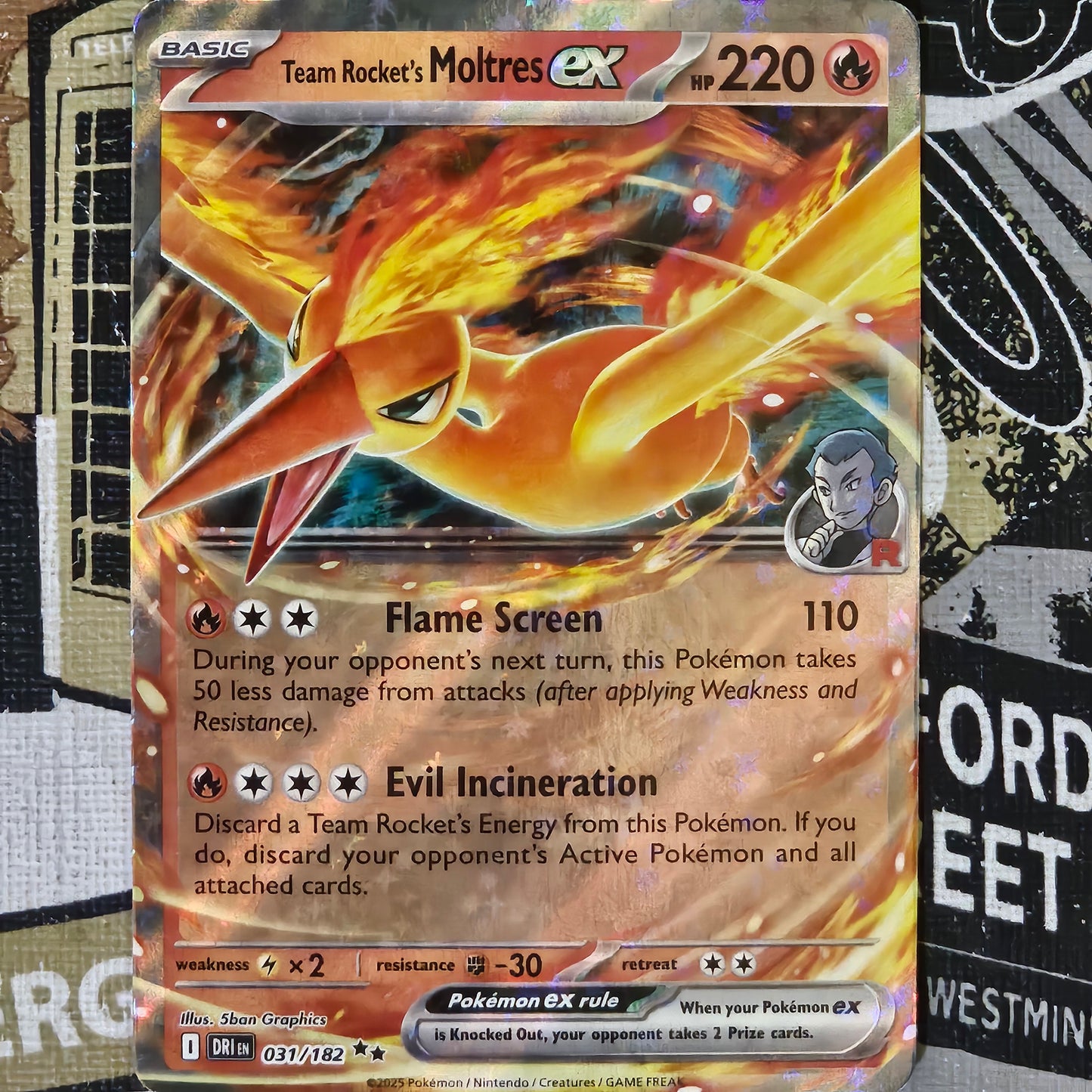 Team Rocket's Moltres ex 031/182 Double Rare