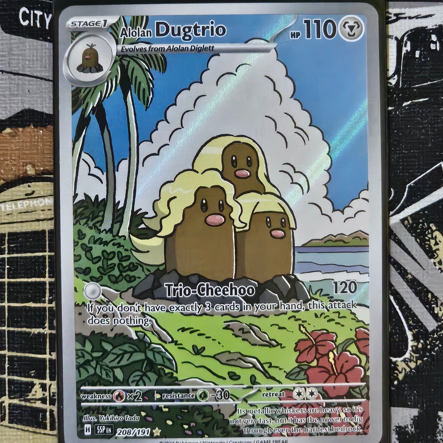 Alolan Dugtrio 208/191 Illustration Rare