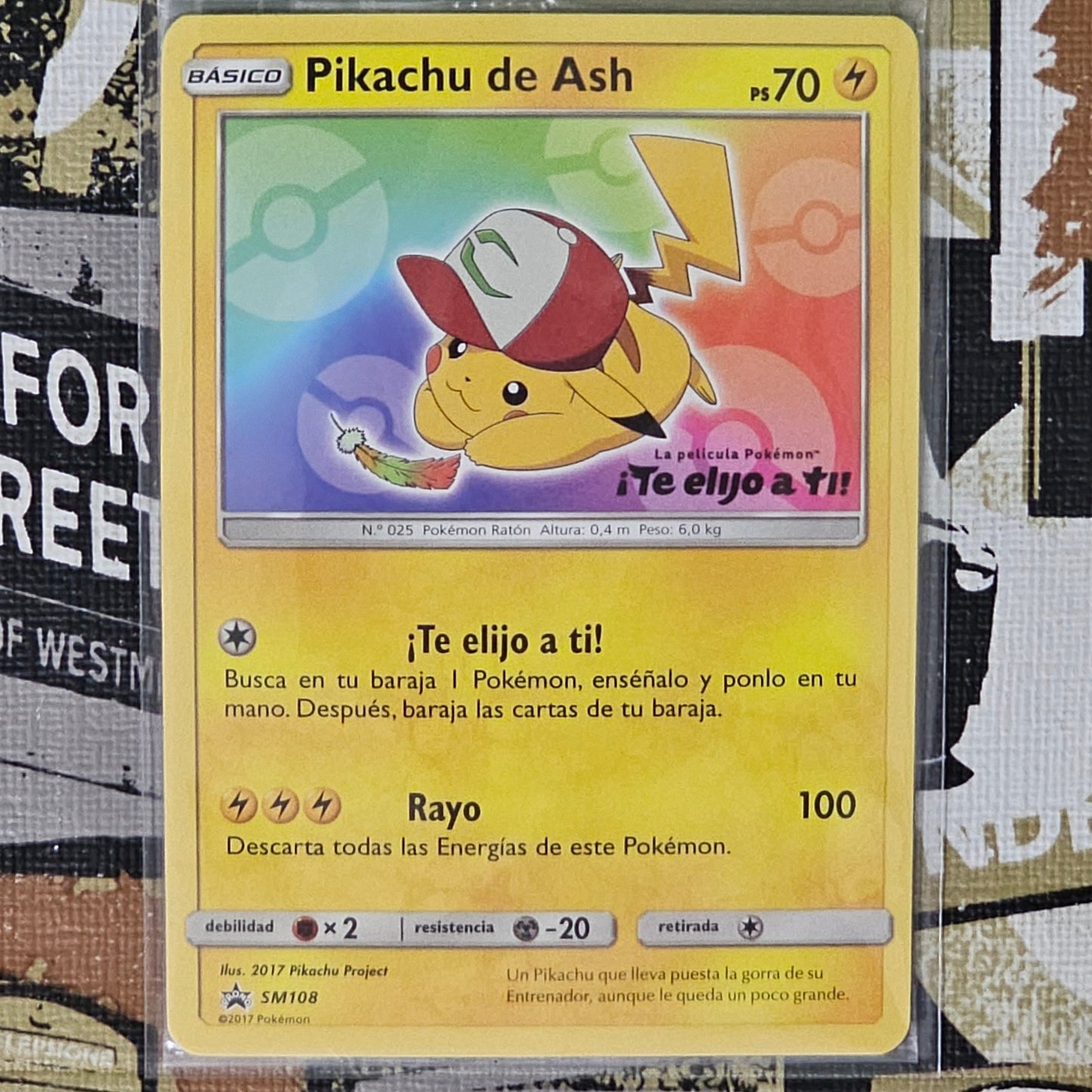 Ash's Pikachu SM108 Promo