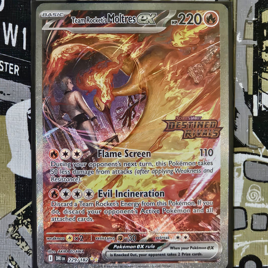 Team Rocket's Moltres ex 229/182 Double Rare (Stamped Promo)