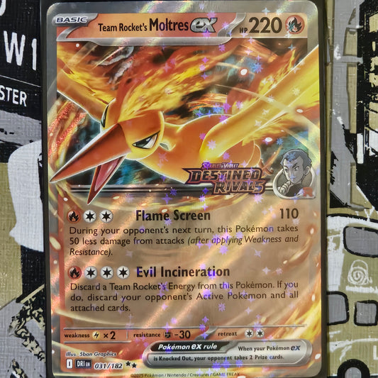 Team Rocket's Moltres ex 031/182 Double Rare (Stamped Promo)