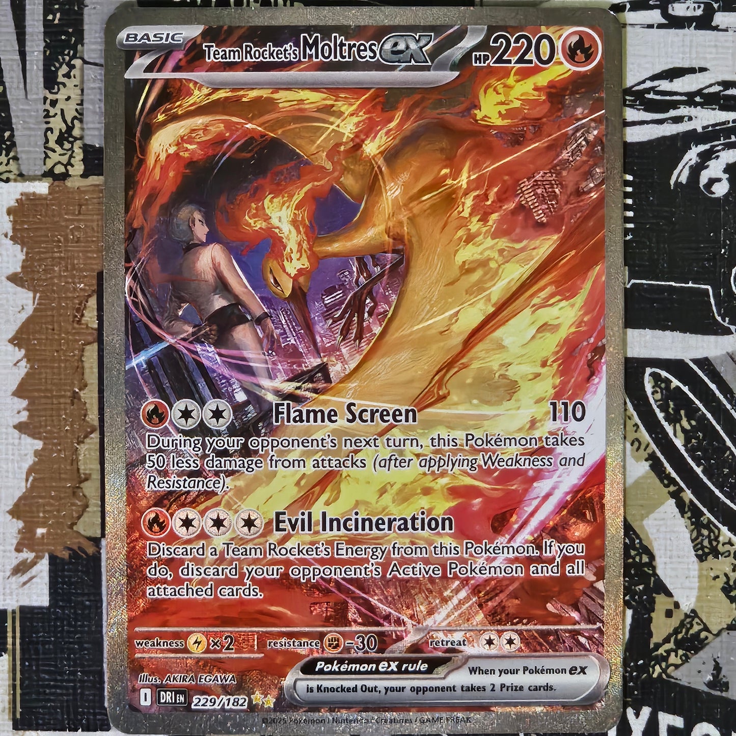 Team Rocket's Moltres ex 229/182 Special Illustration Rare