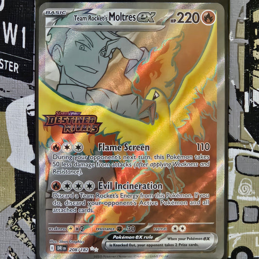 Team Rocket's Moltres ex 208/182 Double Rare (Stamped Promo)